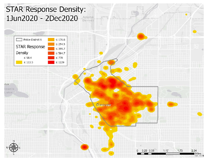 Zoomed in Noisy City map showing louder area