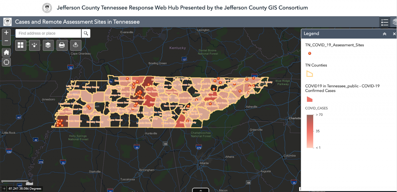 Jefferson County Covid map