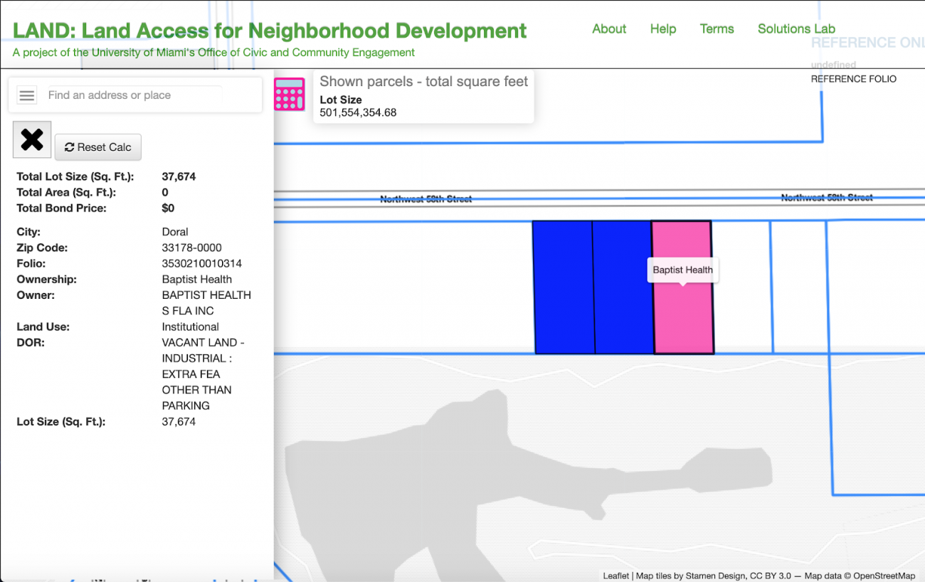 LAND Map zoom to plot