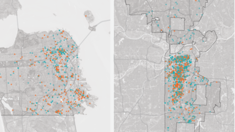 Decorative map from the Washington Post unsolved homicides article
