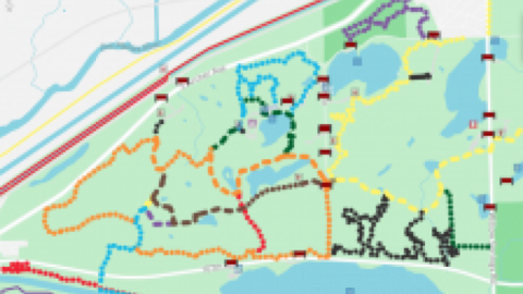 Cook County map with multiple trails outlined