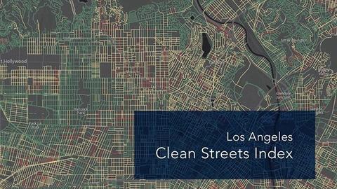 Map of LA with color coded lines for each street