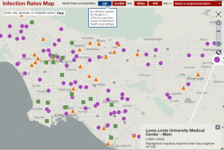 California's Healthcare Associated Infections Map | Data-Smart City ...