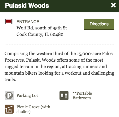 Screenshot Pulaski Woods Info