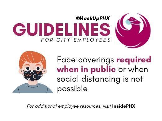 Mask Up Phoenix Campaign poster reminding city employees that masks are required