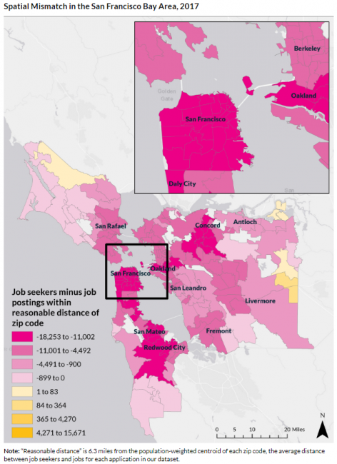 Spatial mismatch with jobs in SF
