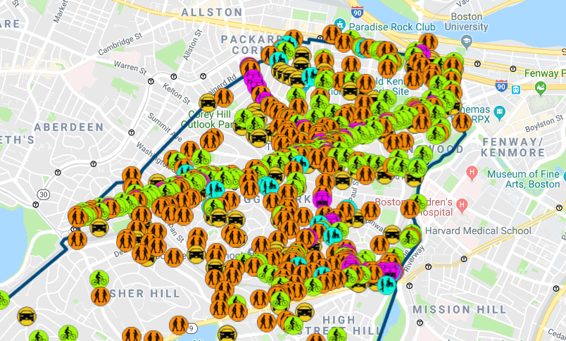 Traffic Map of Brookline