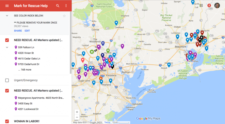 Map of In Need of Rescue in Texas