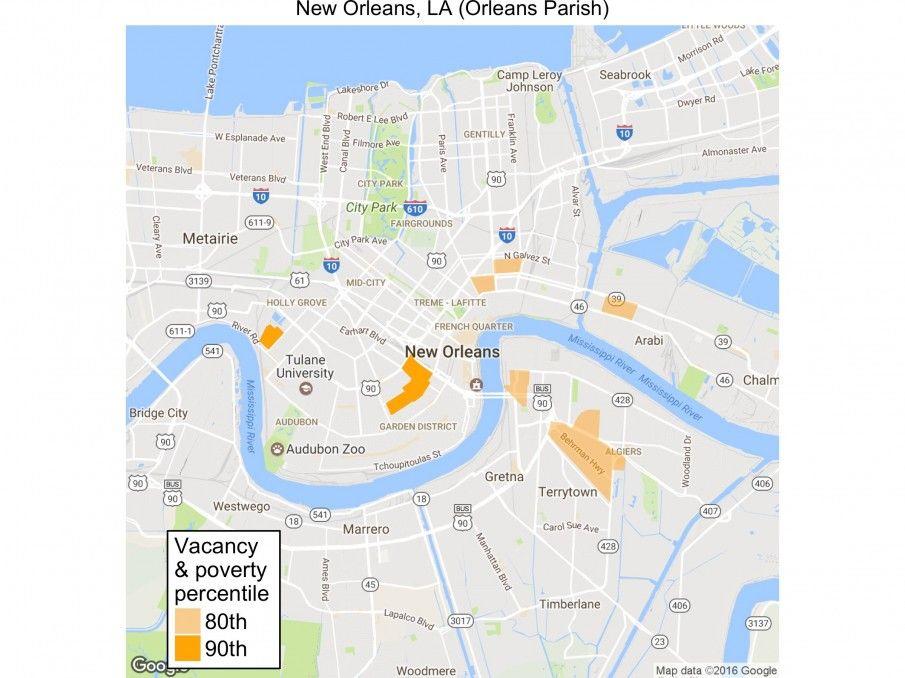 Vacancy and Poverty Percentile in New Orleans