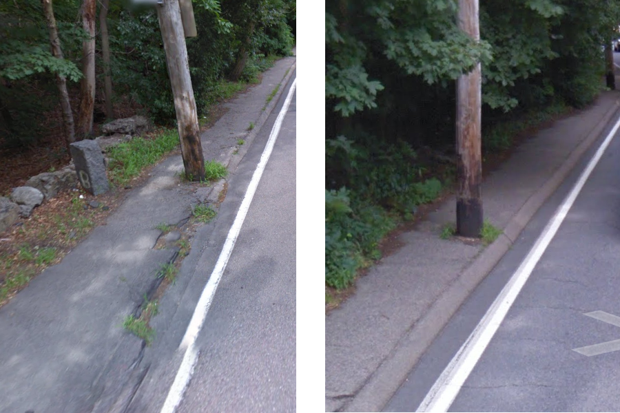 Google Street View of sidewalk in Brookline