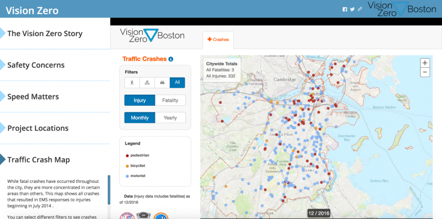 Map of traffic crashes