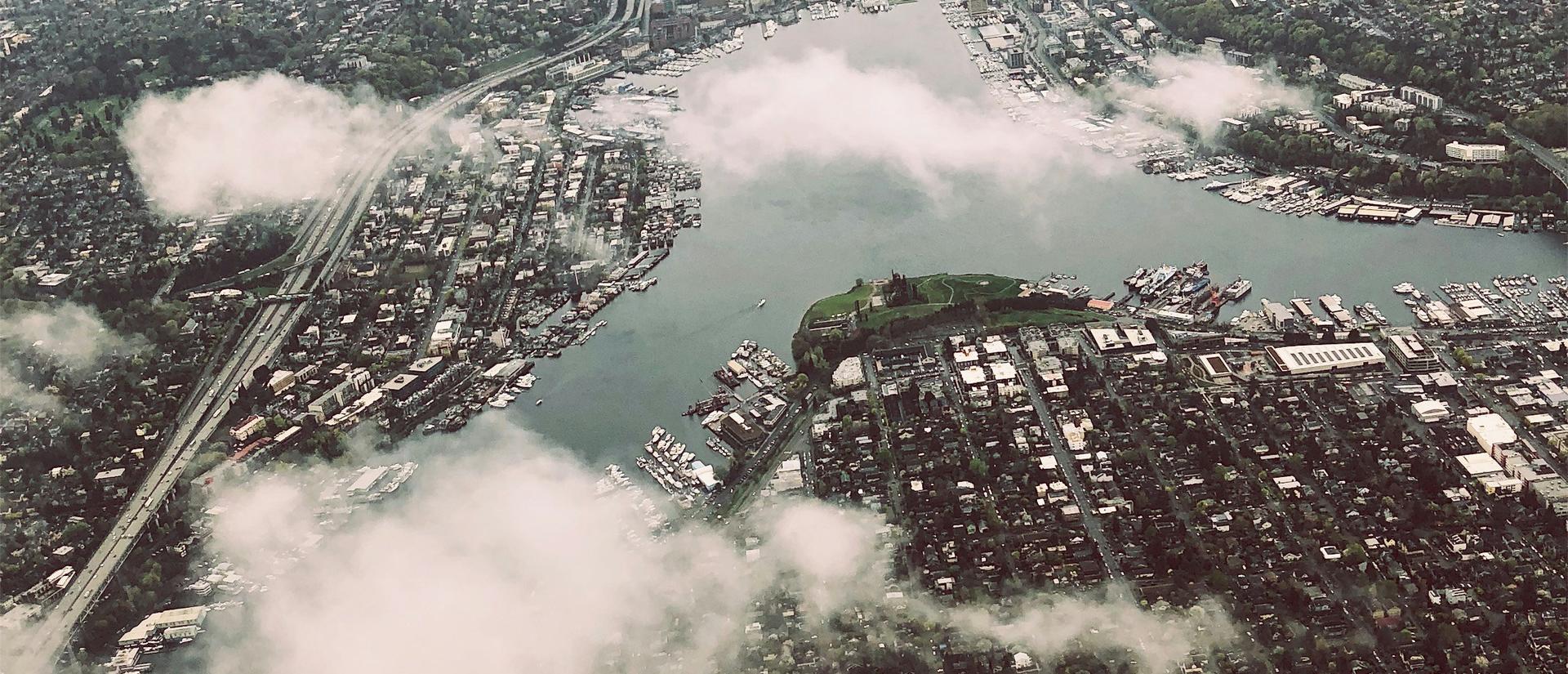 Aerial view of Seattle area