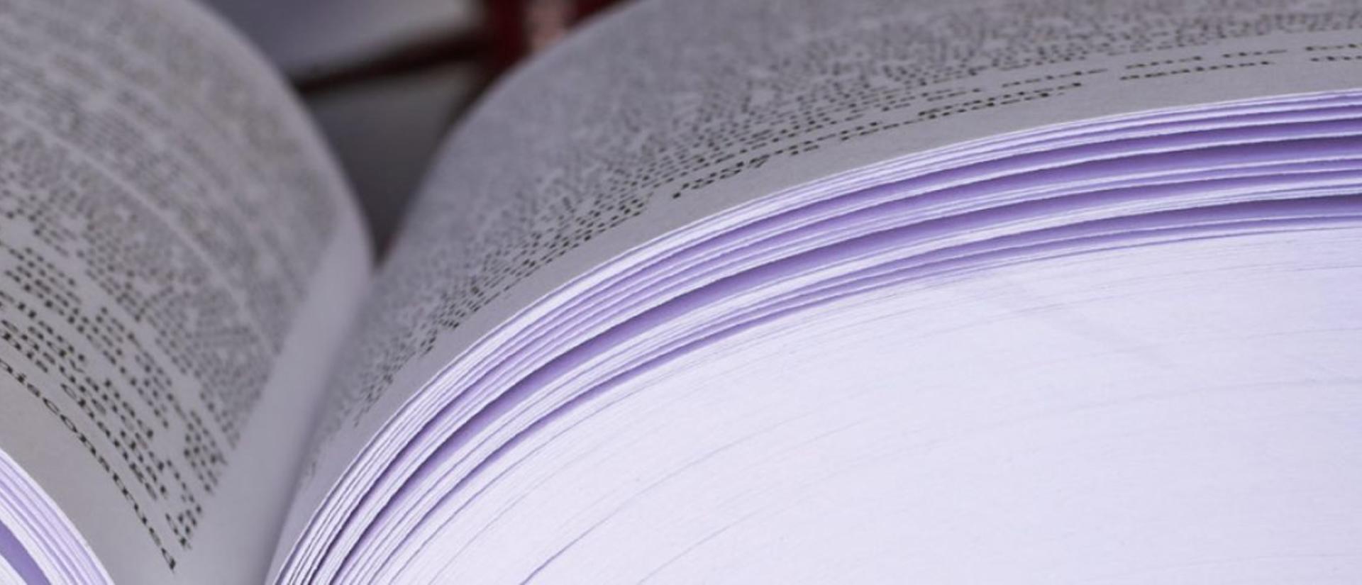 Hardcover book pages