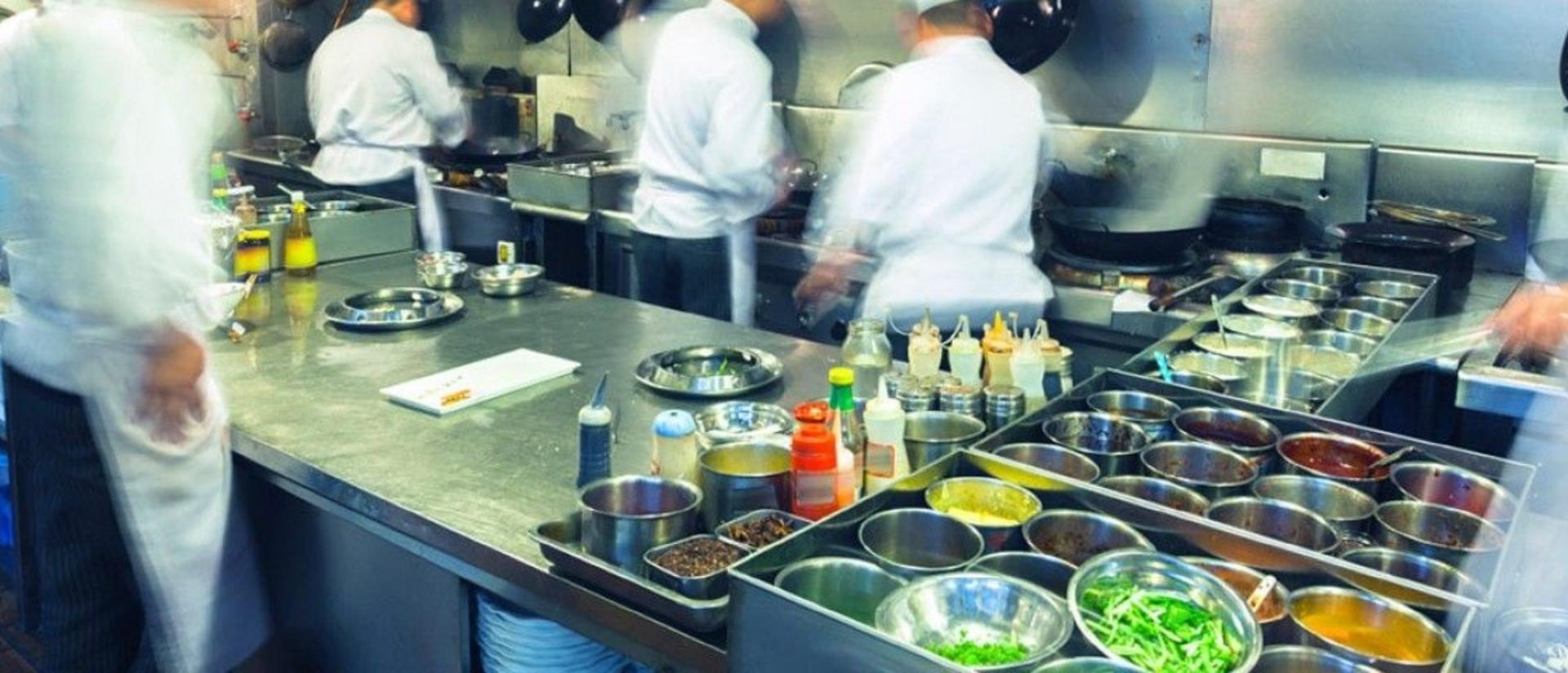 Busy restaurant kitchen