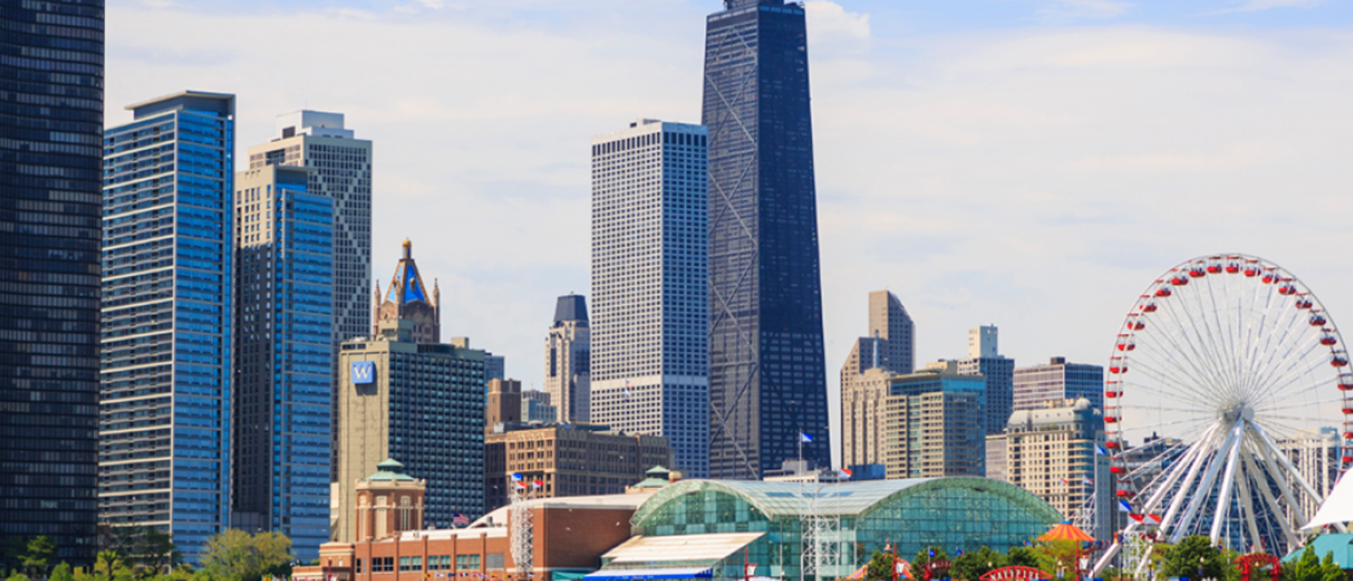 Chicago skyline on a sunny day