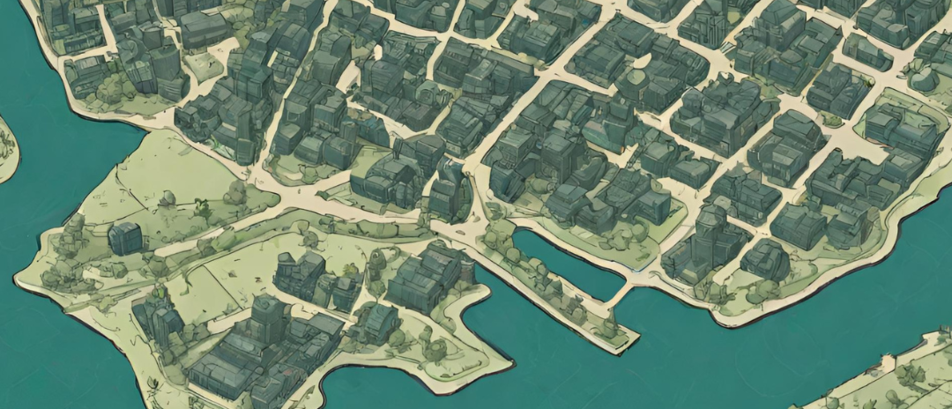 Decorative image of a simple terrain map