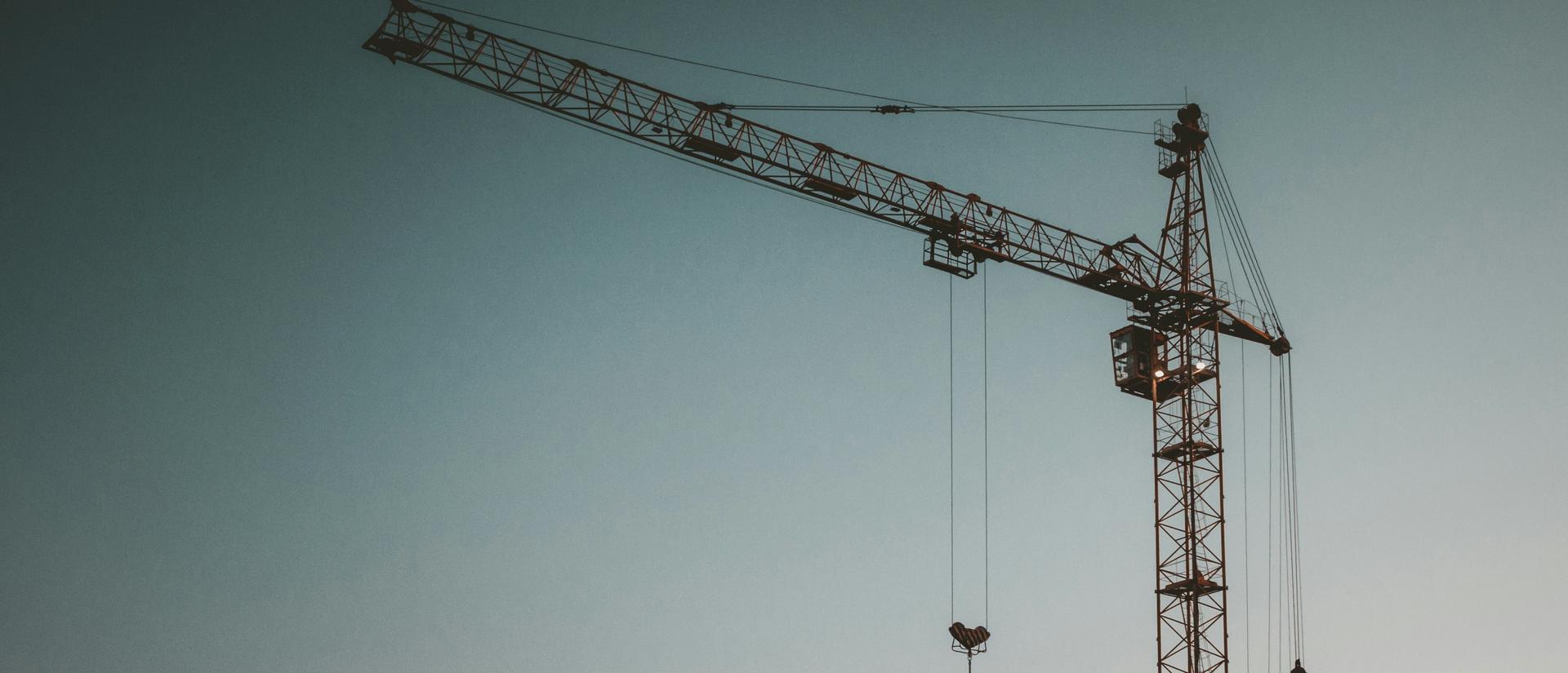 A construction crane in the sky